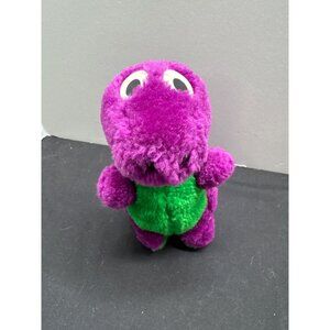 Vintage Purple Unmarked Plush Dinosaur Toy 7" Purple & Green Stuffed Animal For